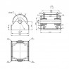Rouleau benne acier Ø 160mm avec cage H170mm L216mm ep 6mm Classe 1