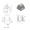 Rouleau benne acier Ø 200mm avec cage H 208mm ep 6mm