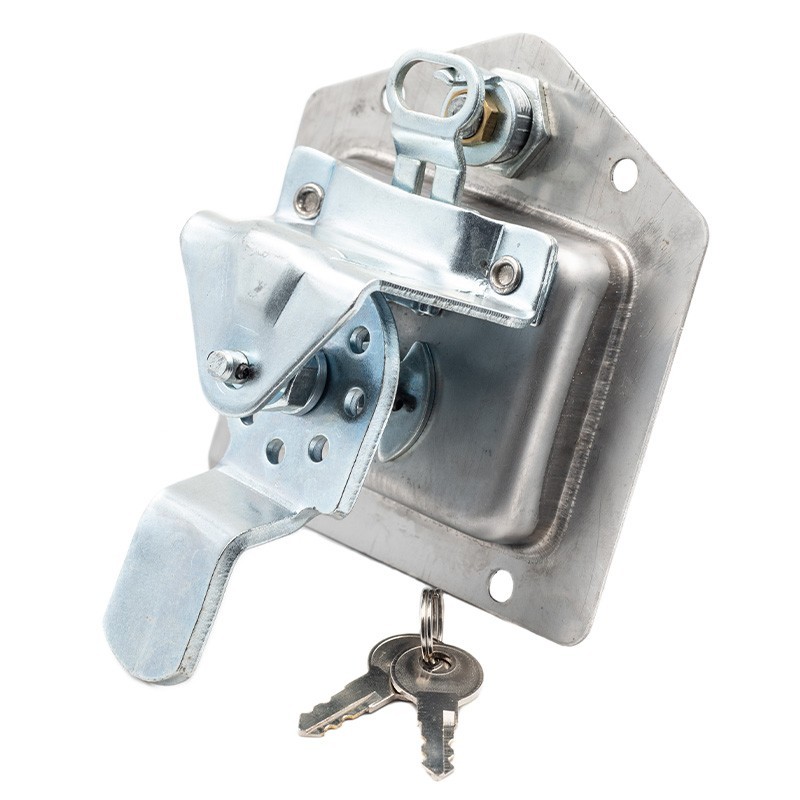 Fermeture à Charnière 104mm Pour Coffre - En Inox, Avec Clé - Marque FP INOX - Fabriqué En France