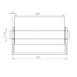 Rouleau de benne Téflon 180mm avec cage