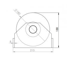 Rouleau de benne Téflon 180mm avec cage