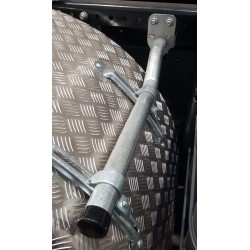 Tube de support d'aile coudé avec plaque de fixation diamètre 42 m