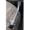 Tube de support d'aile coudé 42 mm avec plaque de fixation