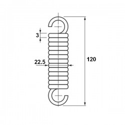 Ressort De Compression Acier - Diamètre Fil 3 Mm, Diamètre Extérieur 22 Mm, Longueur 300 Mm